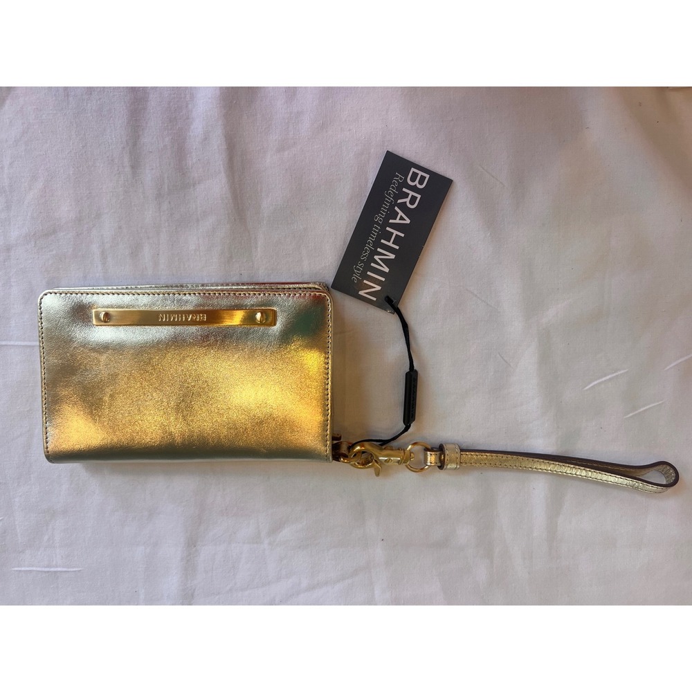 NWT Brahmin Debi Gold smooth genuine leather wallet